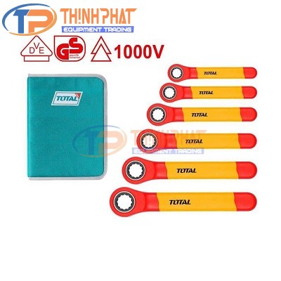 Bộ cờ lê vòng tự động cách điện 6 chi tiết 10-19mm Total THKISPA0603